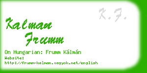 kalman frumm business card