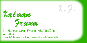 kalman frumm business card